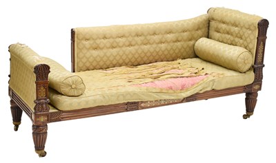 Lot 554 - Early 19th century rosewood and brass inlaid sofa