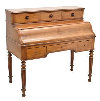 Lot 587 - Victorian mahogany 'piano-front' bureau