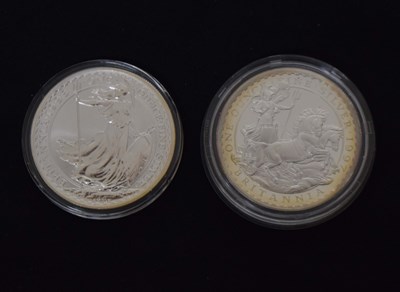 Lot 257 - Two Elizabeth II silver Britannia coins, 1997 and 1998