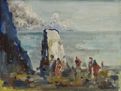 Lot 424 - James Lawrence Isherwood F.R.S.A., F.I.A.L. (1917-1989) - Oil on board - 'Torquay, Ansteys Cove'