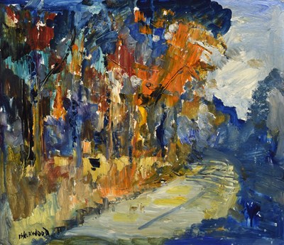 Lot 433 - James Lawrence Isherwood F.R.S.A., F.I.A.L. (1917-1989) - Oil on board - 'September Lane'