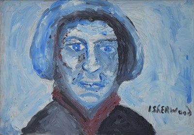 Lot 716 - Follower of James Lawrence Isherwood, (1917-1989) - Oil on glass - Portrait of a lady