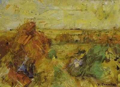 Lot 438 - Jean Yves Commere (French, 1920-1986) - Oil on canvas - Cornfield