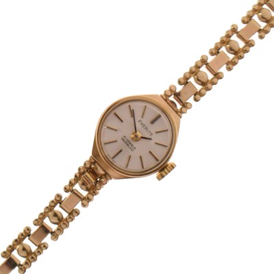 Lot 177 - Everite - Lady's 9ct gold bracelet watch