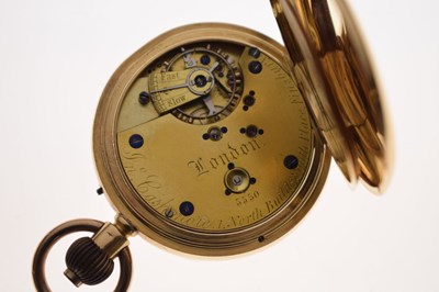 Lot 143 - Late Victorian 18ct gold chronograph pocket watch, John Cashmore, Finsbury