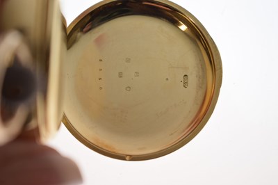 Lot 143 - Late Victorian 18ct gold chronograph pocket watch, John Cashmore, Finsbury