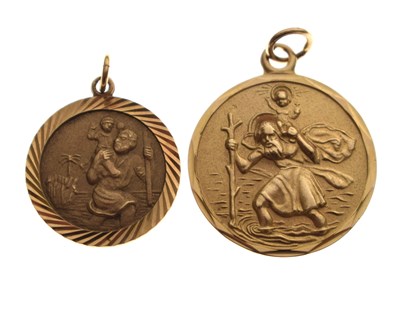 Lot 78 - Two 9ct gold St Christopher medallions