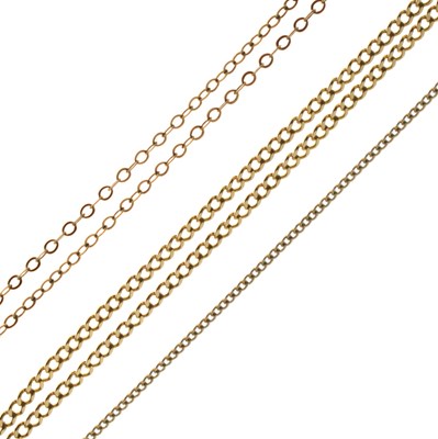 Lot 113 - Three assorted 9ct gold chains