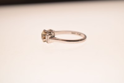 Lot 2 - Diamond three stone white metal ring