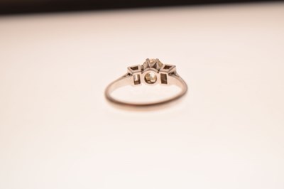 Lot 2 - Diamond three stone white metal ring