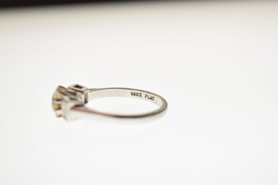 Lot 2 - Diamond three stone white metal ring