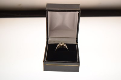 Lot 2 - Diamond three stone white metal ring