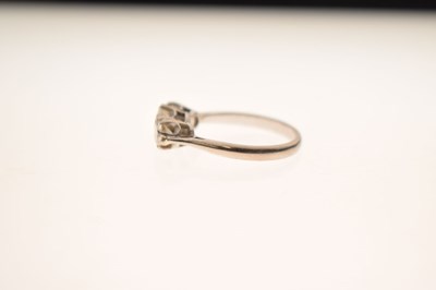 Lot 3 - Diamond three stone white metal ring