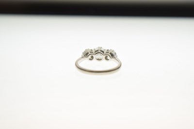 Lot 3 - Diamond three stone white metal ring