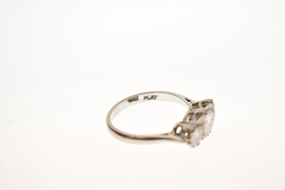 Lot 3 - Diamond three stone white metal ring