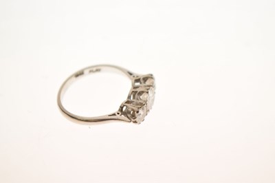 Lot 3 - Diamond three stone white metal ring