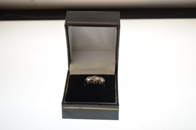 Lot 3 - Diamond three stone white metal ring