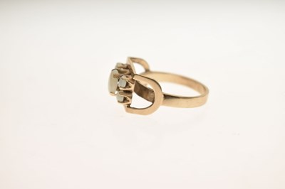 Lot 20 - Modernist opal 9ct gold dress ring