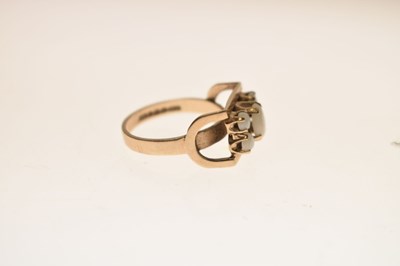 Lot 20 - Modernist opal 9ct gold dress ring