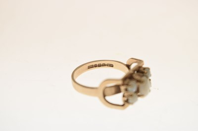 Lot 20 - Modernist opal 9ct gold dress ring