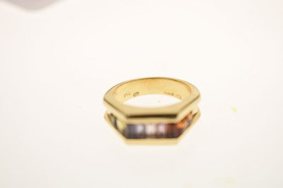 Lot 22 - Rainbow gemstone 18ct gold dress ring