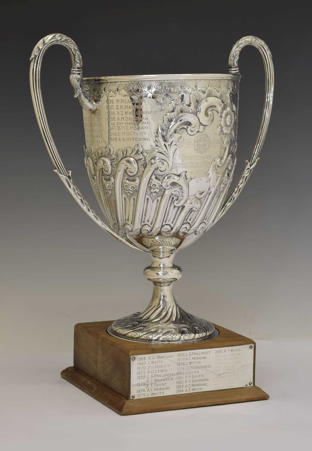 Lot 172 - Late Victorian silver twin handled trophy cup
