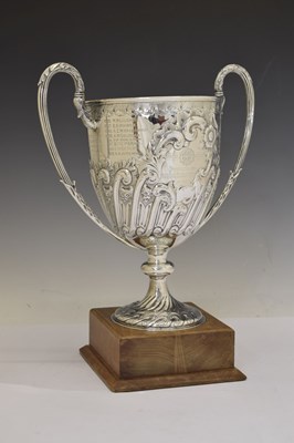 Lot 172 - Late Victorian silver twin handled trophy cup