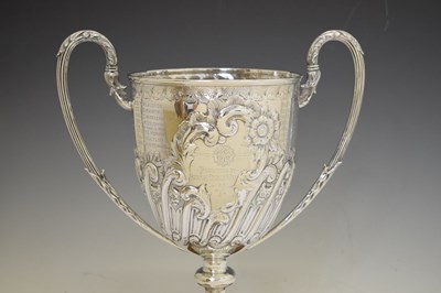 Lot 172 - Late Victorian silver twin handled trophy cup