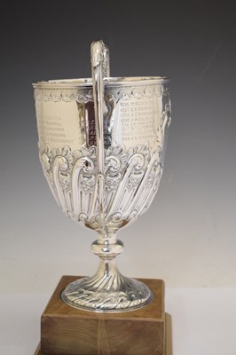 Lot 172 - Late Victorian silver twin handled trophy cup