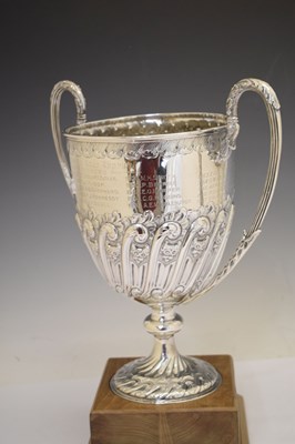 Lot 172 - Late Victorian silver twin handled trophy cup