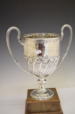 Lot 172 - Late Victorian silver twin handled trophy cup