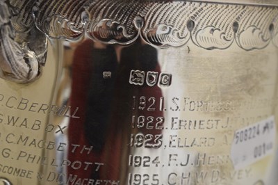 Lot 172 - Late Victorian silver twin handled trophy cup