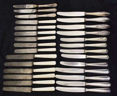 Lot 220 - Collection of silver and white metal handled knives