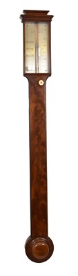 Lot 535 - Second quarter 19th Century mahogany stick barometer - Newman
