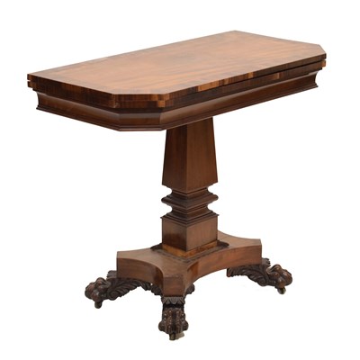 Lot 542 - George III inlaid mahogany D-shaped foldover card table