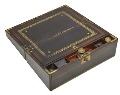 Lot 338 - Victorian coromandel lap desk or writing box