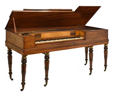 Lot 510 - Early 19th century inlaid mahogany square piano, George Dettmer & Son, London
