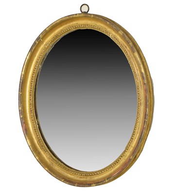 Lot 774 - Small giltwood oval wall mirror, probably 19th century
