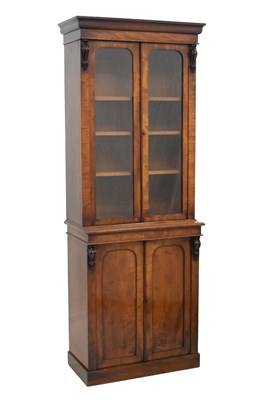 Lot 596 - Victorian mahogany bookcase on cabinet