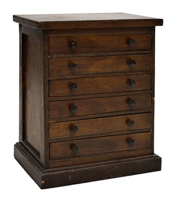 Lot 422 - Late 19th century mahogany table top 'tallboy' chest or collector's cabinet