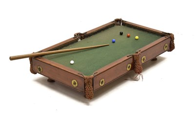 Lot 251 - Mahogany and brass mounted miniature billiards table