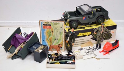 Lot 385 - Marx 'Command Patrol Jeep and Action Man items