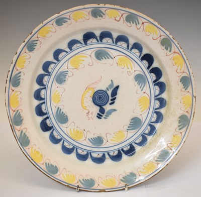 Lot 408 - 18th century delftware charger