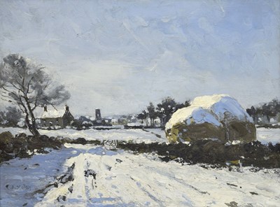 Lot 418 - Campbell Archibald Mellon (1876-1955) - Oil on panel - 'Early April, Western Road, Gorleston'