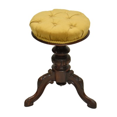 Lot 571 - Victorian rosewood revolving piano stool