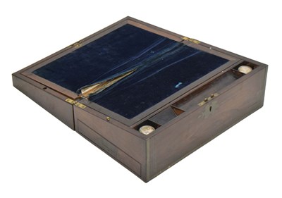 Lot 335 - 19th century inlaid rosewood writing box/lap desk