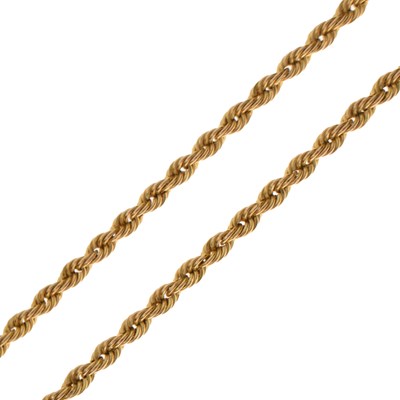 Lot 100 - Italian 9ct gold rope link necklace