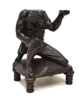 Lot 525 - 19th century Italian carved fruitwood figural stand or table base