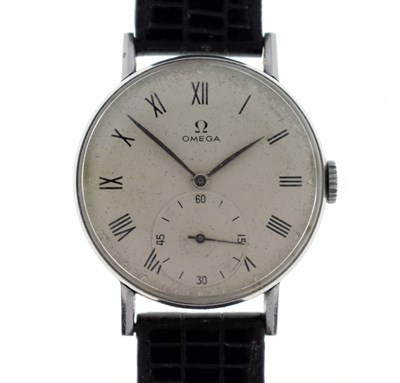 Lot 115 - Omega - Mid century stainless steel cased wristwatch