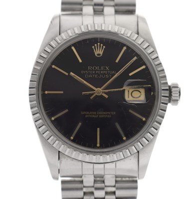Lot 114 - Rolex - Oyster Perpetual Datejust stainless steel bracelet watch, ref. 16030
